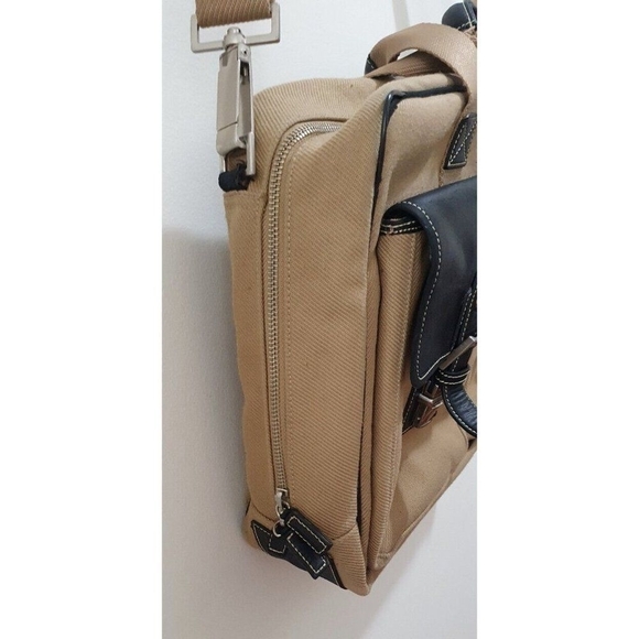 Hartmann Ziptop Briefcase Canvas and Leather HUDSON COLLECTION TAN AND BLACK - Picture 14 of 16